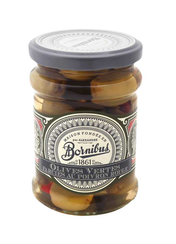 Olives vertes farcies au poivron rouge - DDM 01/04/27